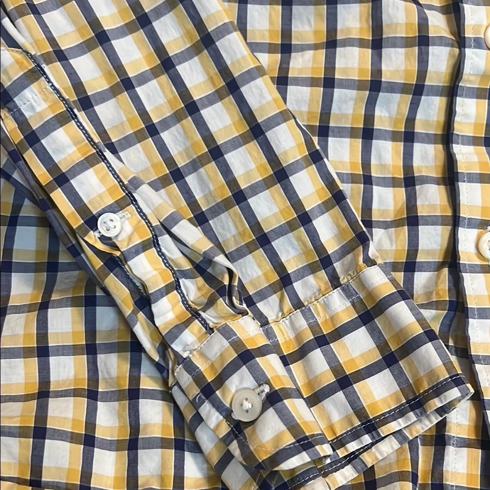J. Crew Yellow and Blue Casual Button Down Shirt J Crew XL